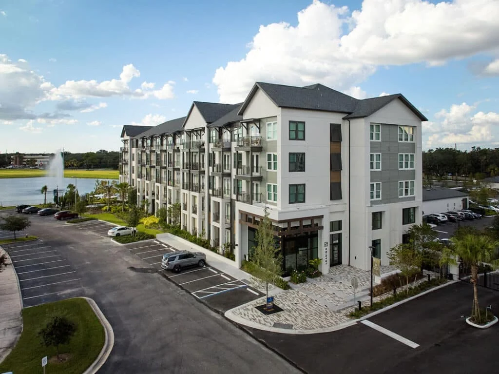 Exterior of The Brooke apartments in Tampa, Florida