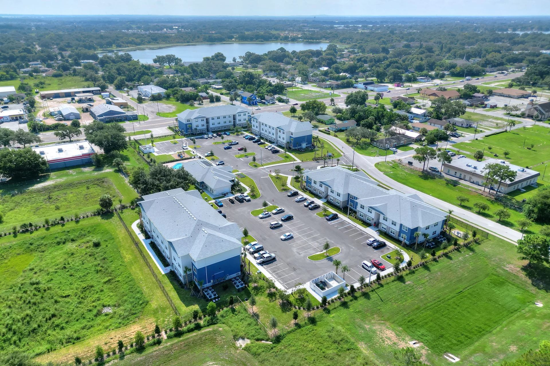 Aerial view of the Florence Place Apartments community in Winter Haven, Florida